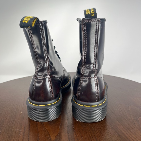 Dr. Martens Womens Boot 6 Arcadia Red Cherry Black Leather Lace Up Combat 1460 - Picture 5 of 16